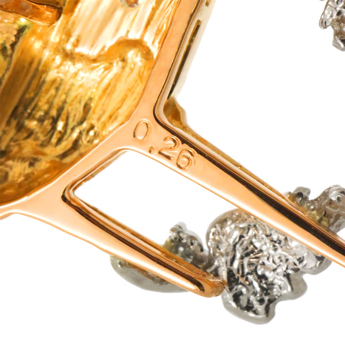 Diamond 0.26ct Brooch Pendant Top 18K PG Pt Pink Gold 750