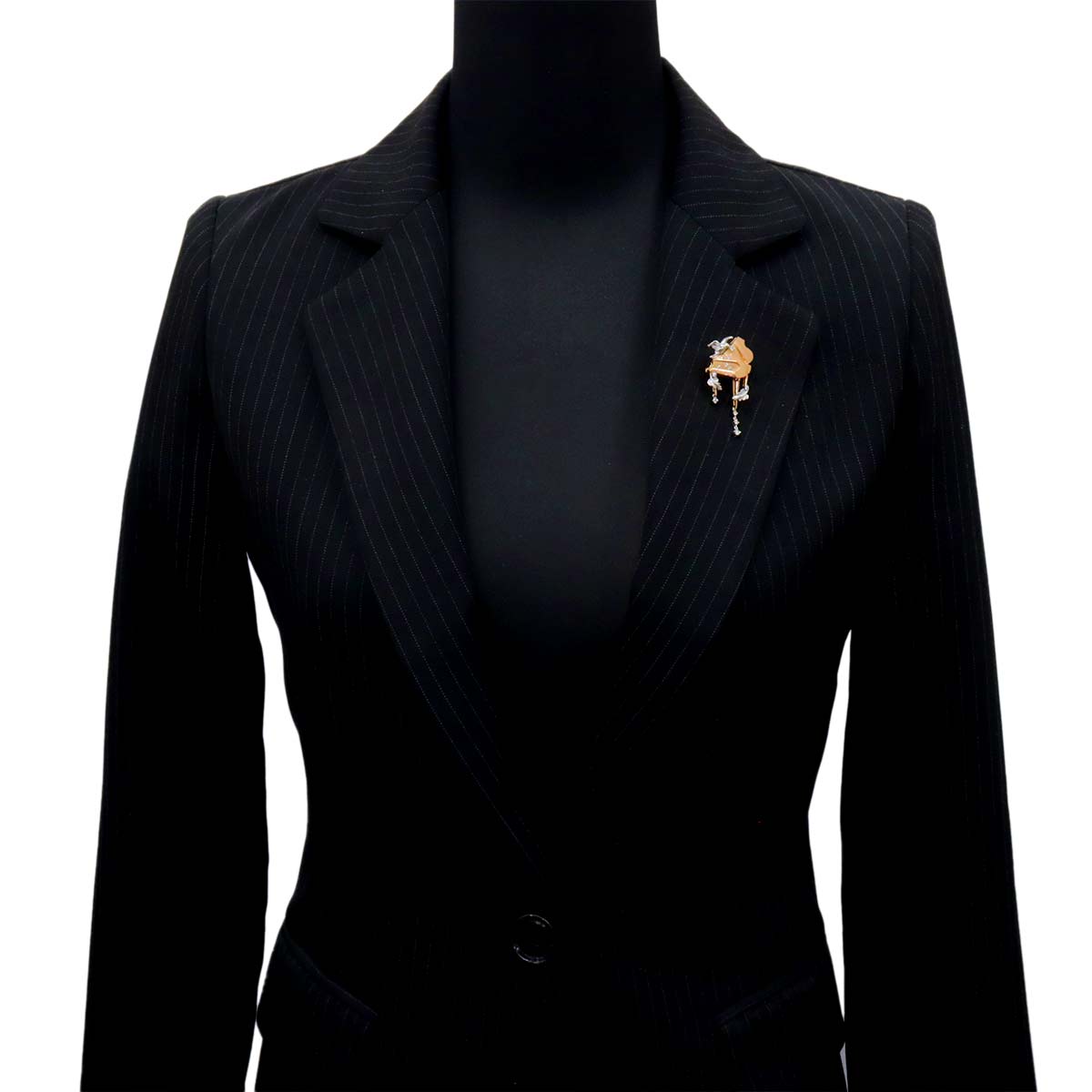 Diamond 0.26ct Brooch Pendant Top 18K PG Pt Pink Gold 750