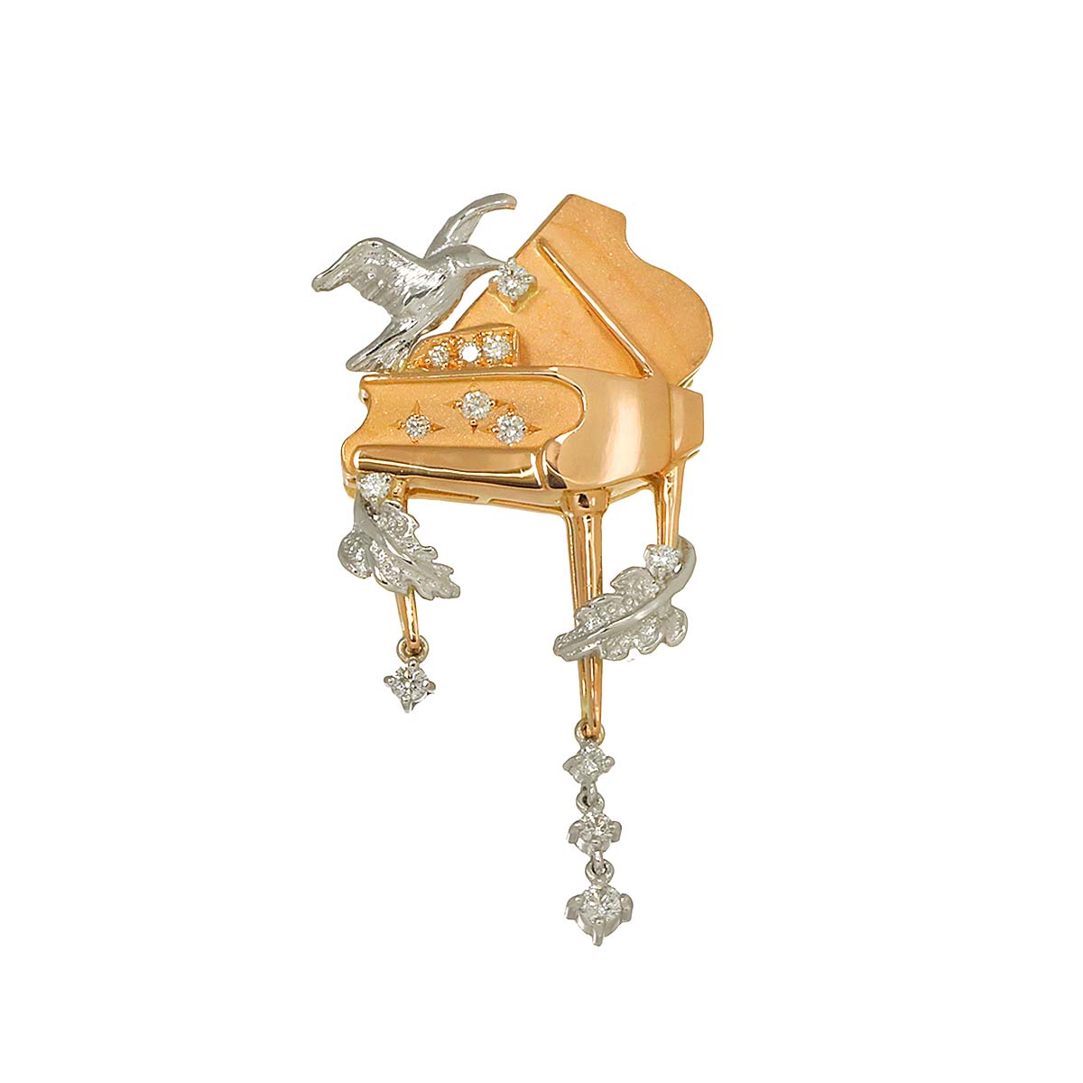 Diamond 0.26ct Brooch Pendant Top 18K PG Pt Pink Gold 750