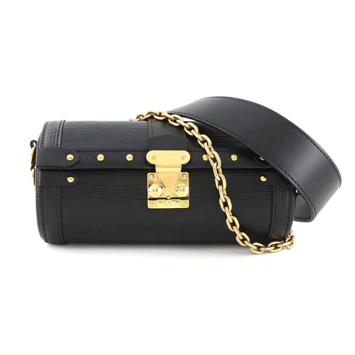 LOUIS VUITTON Epi Papillon Trunk Shoulder Bag Leather Noir M58655