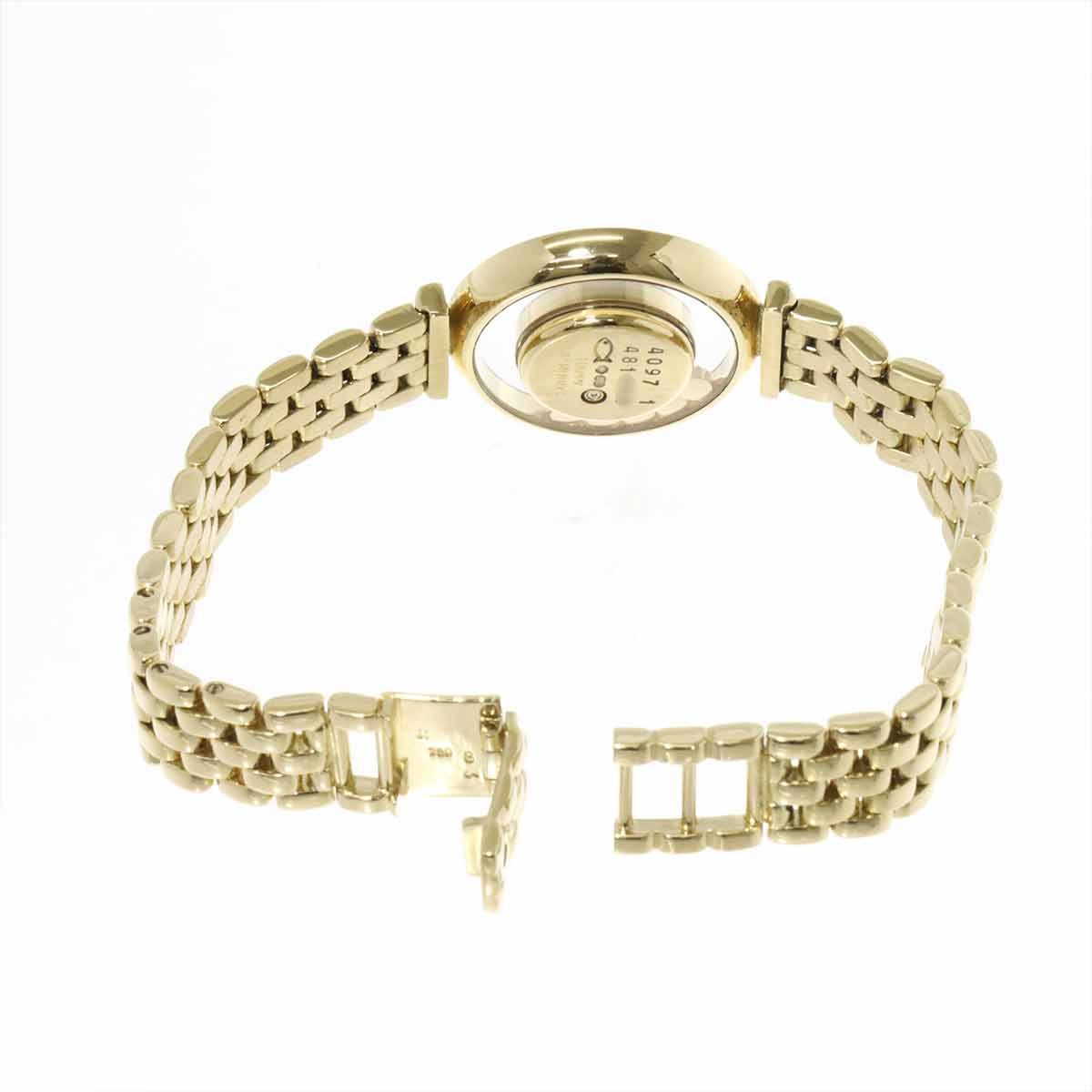 Happy Diamond Bezel 4097/1 Double 750 YG Gold Dial Ladies