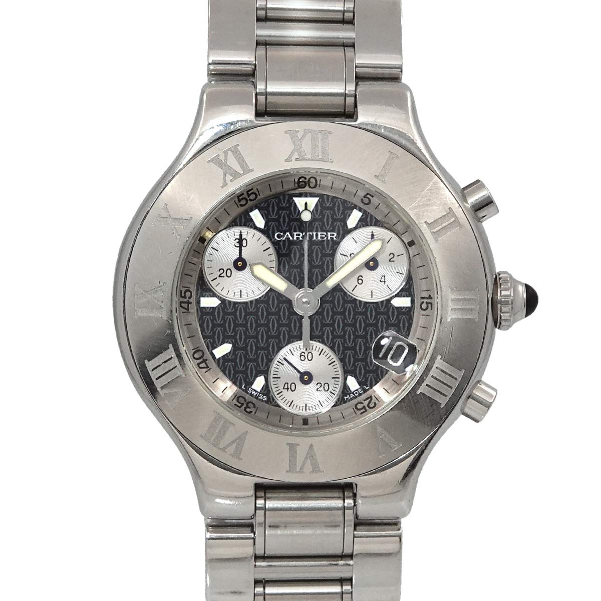 Must 21 Chronoscaph W10172T2 Quartz Black Dial Mens Watch