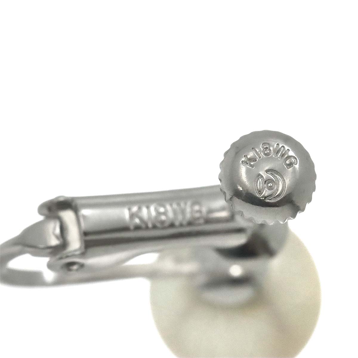 Akoya Pearl 8.0mm Earrings Clip on 18K WG White Gold 750