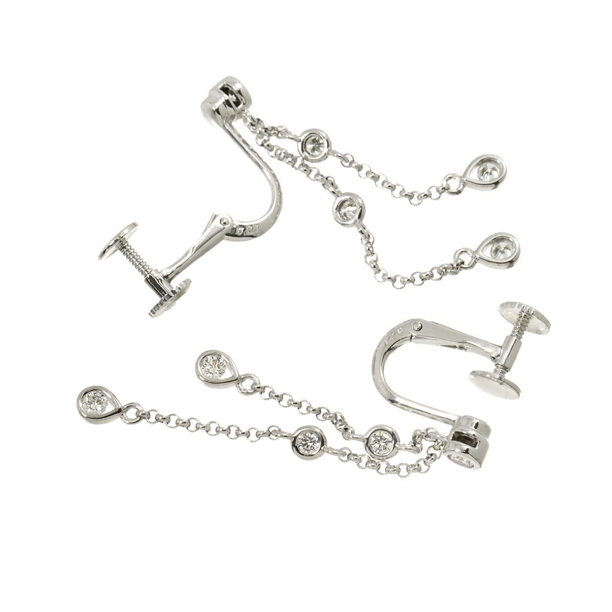 Diamond 0.23/0.23ct Earrings Clip on 18K White Gold 750