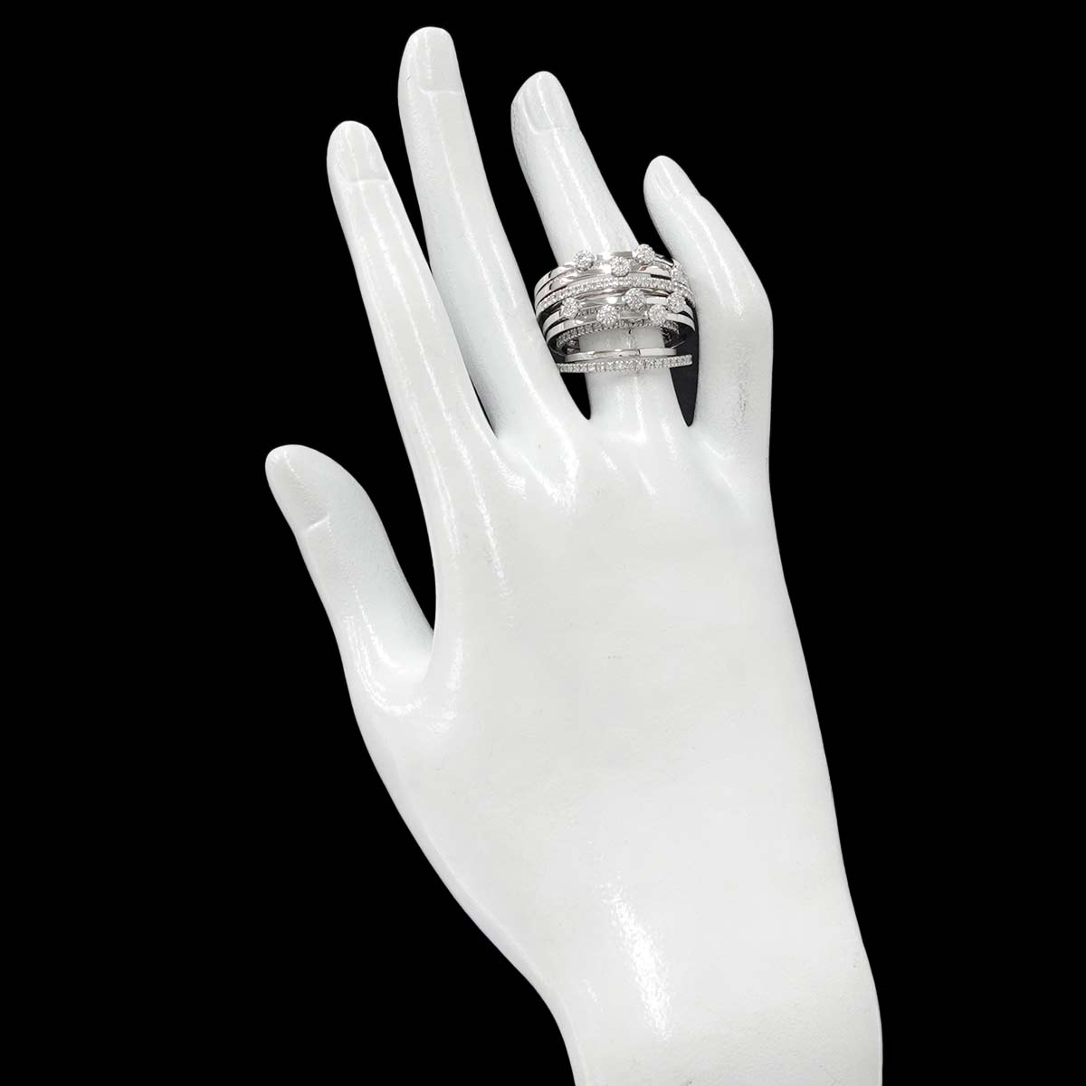 Diamond 0.95ct Ring 18K WG 750 Size6.75(US)