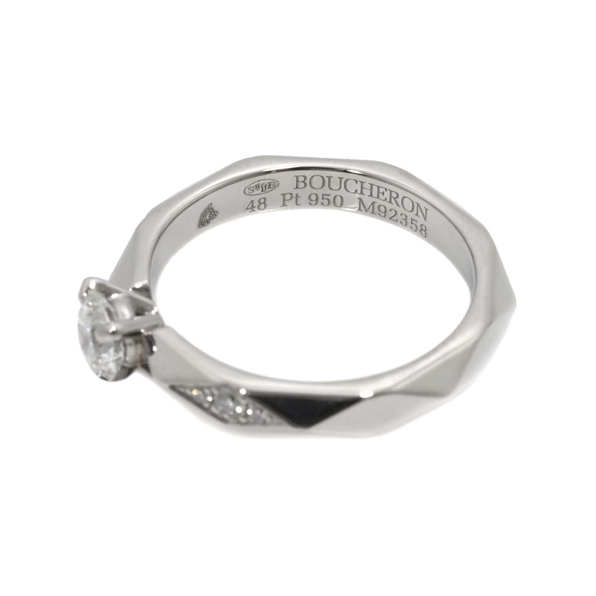 Facet Diamond 0.33ct E/VVS2/3EX Ring Platinum Size48 4.5(US)