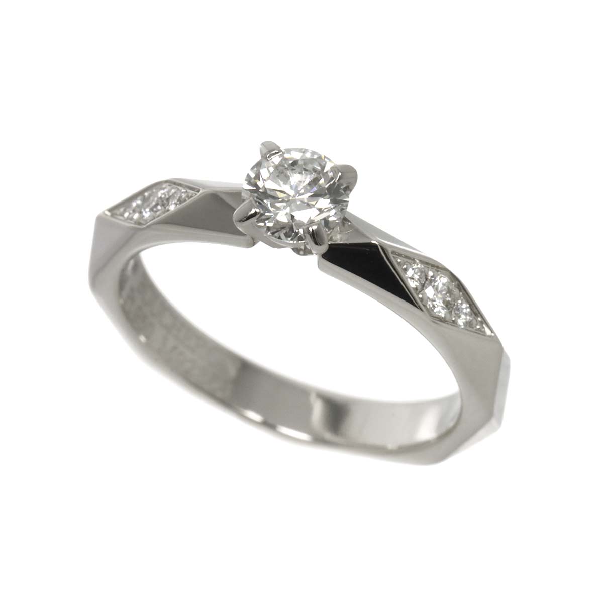 Facet Diamond 0.33ct E/VVS2/3EX Ring Platinum Size48 4.5(US)