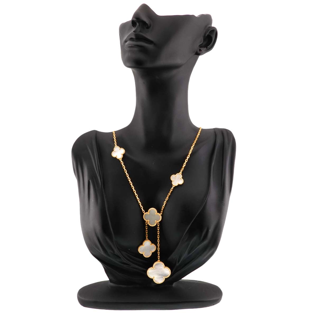 Magic Alhambra 6P Mother of Pearl MOP Necklace 18K YG