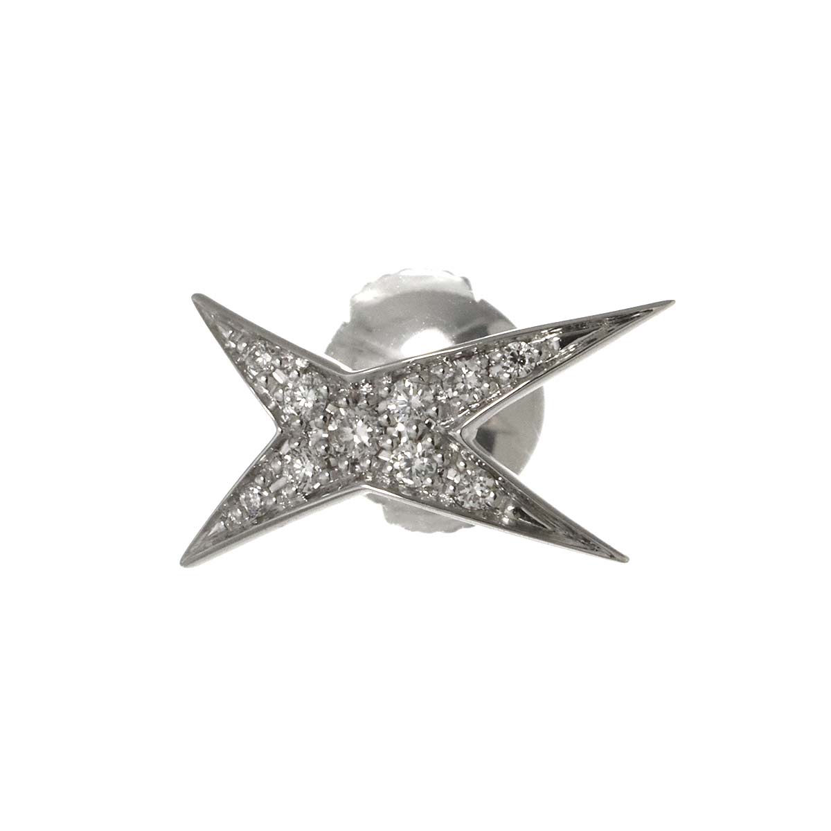 Diamond Earrings Pierced 18K WG 750 One Piece only