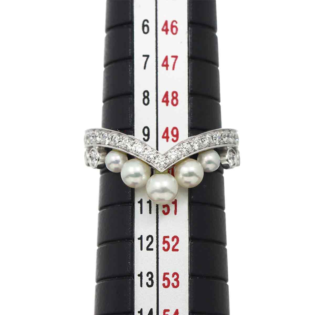 Josephine Ring Akoya Pearl Diamond 18K WG 750 Size49 4.75-5(US)