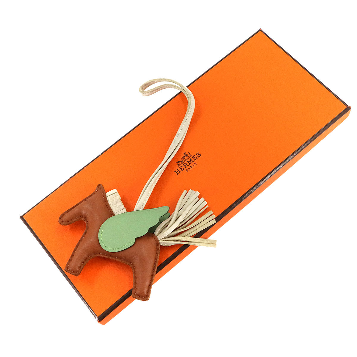 Rodeo Pegasus PM Bag Charm Agneau Milo Gold Vert criquet Craie