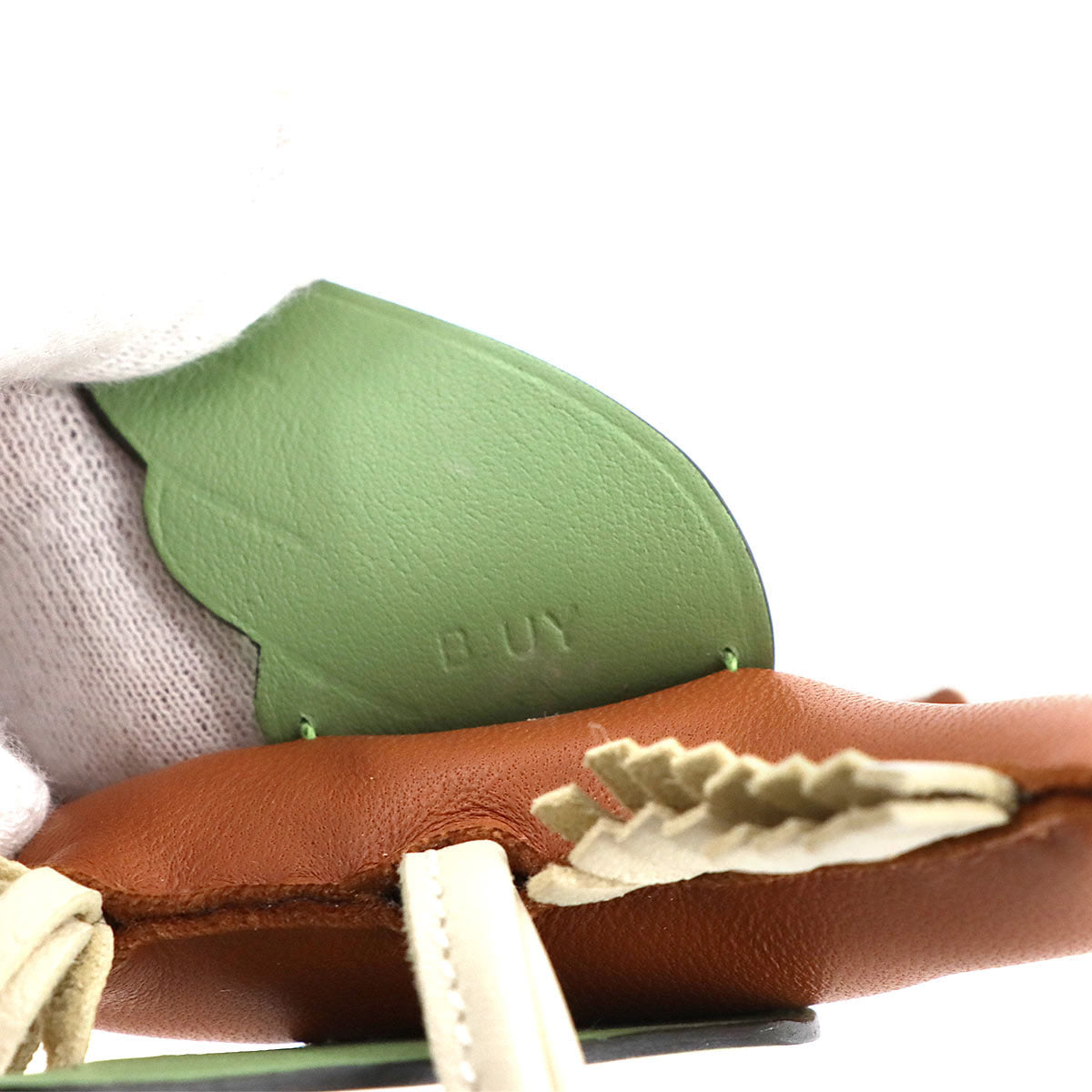 Rodeo Pegasus PM Bag Charm Agneau Milo Gold Vert criquet Craie