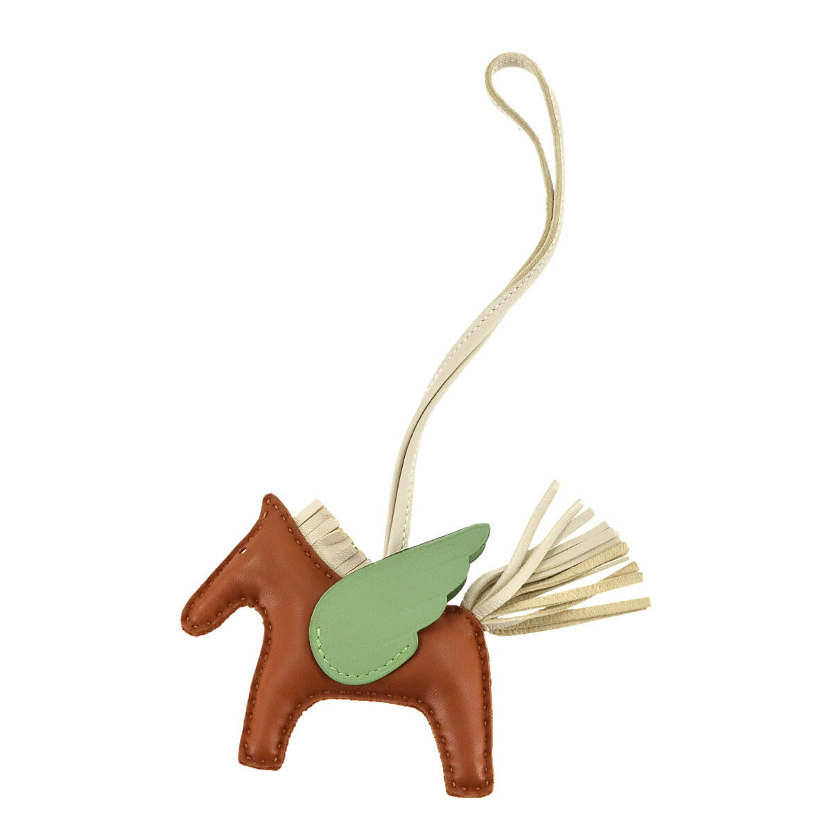 Rodeo Pegasus PM Bag Charm Agneau Milo Gold Vert criquet Craie