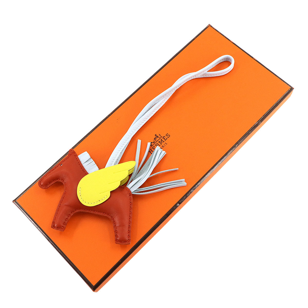 Rodeo Pegasus PM Bag Charm Agneau Milo Swift Cornaline Lime