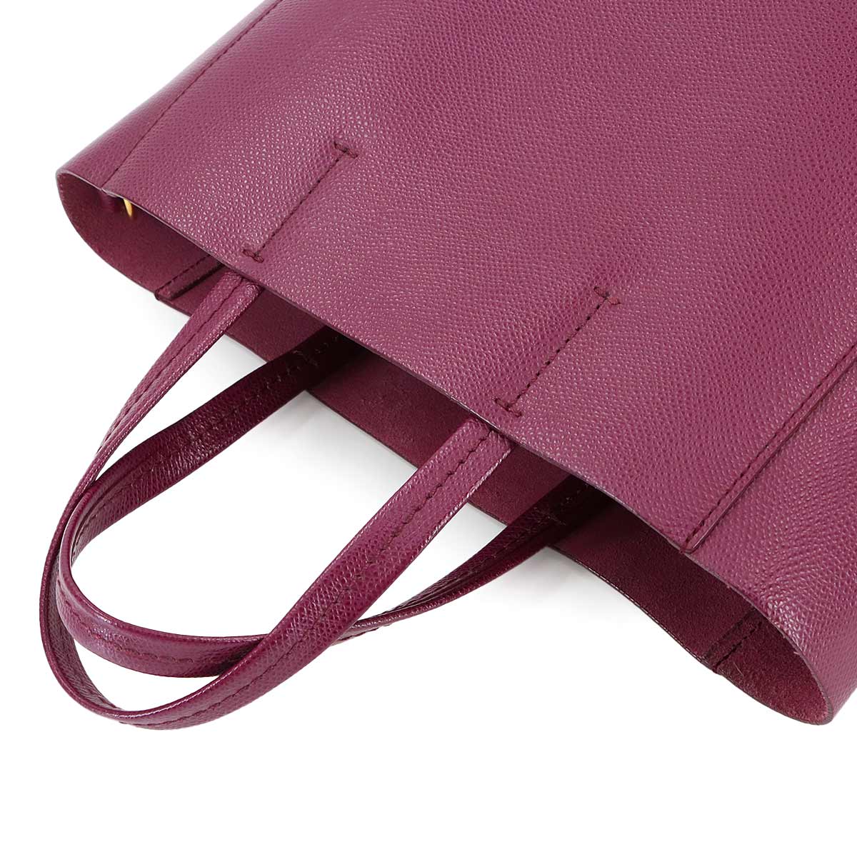 Small Vertical Cabas 2way Tote Shoulder Bag Leather Plum 176163