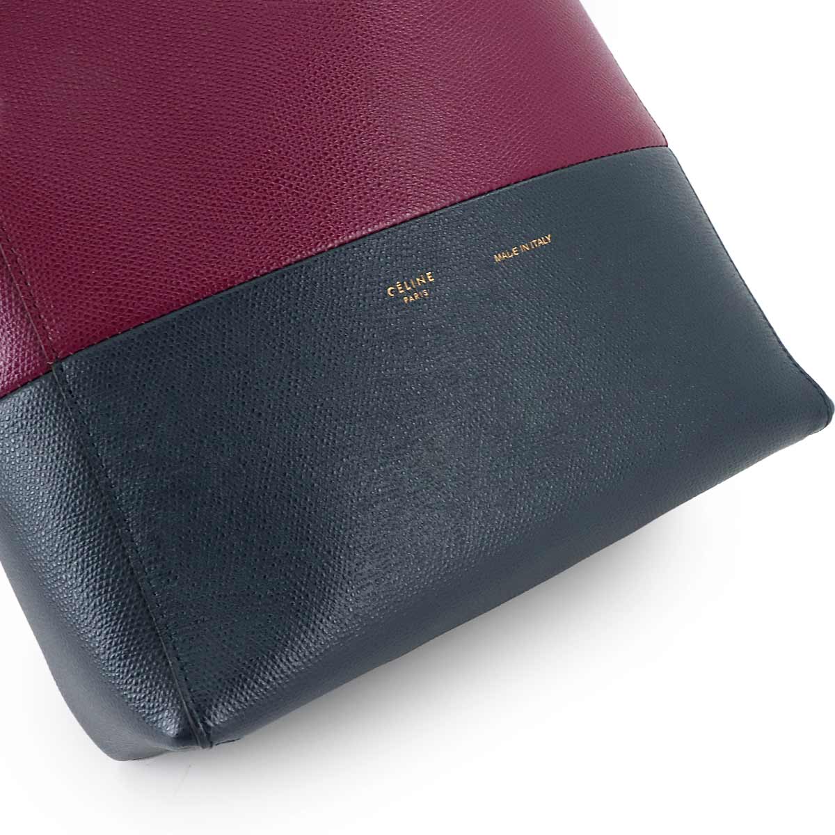 Small Vertical Cabas 2way Tote Shoulder Bag Leather Plum 176163