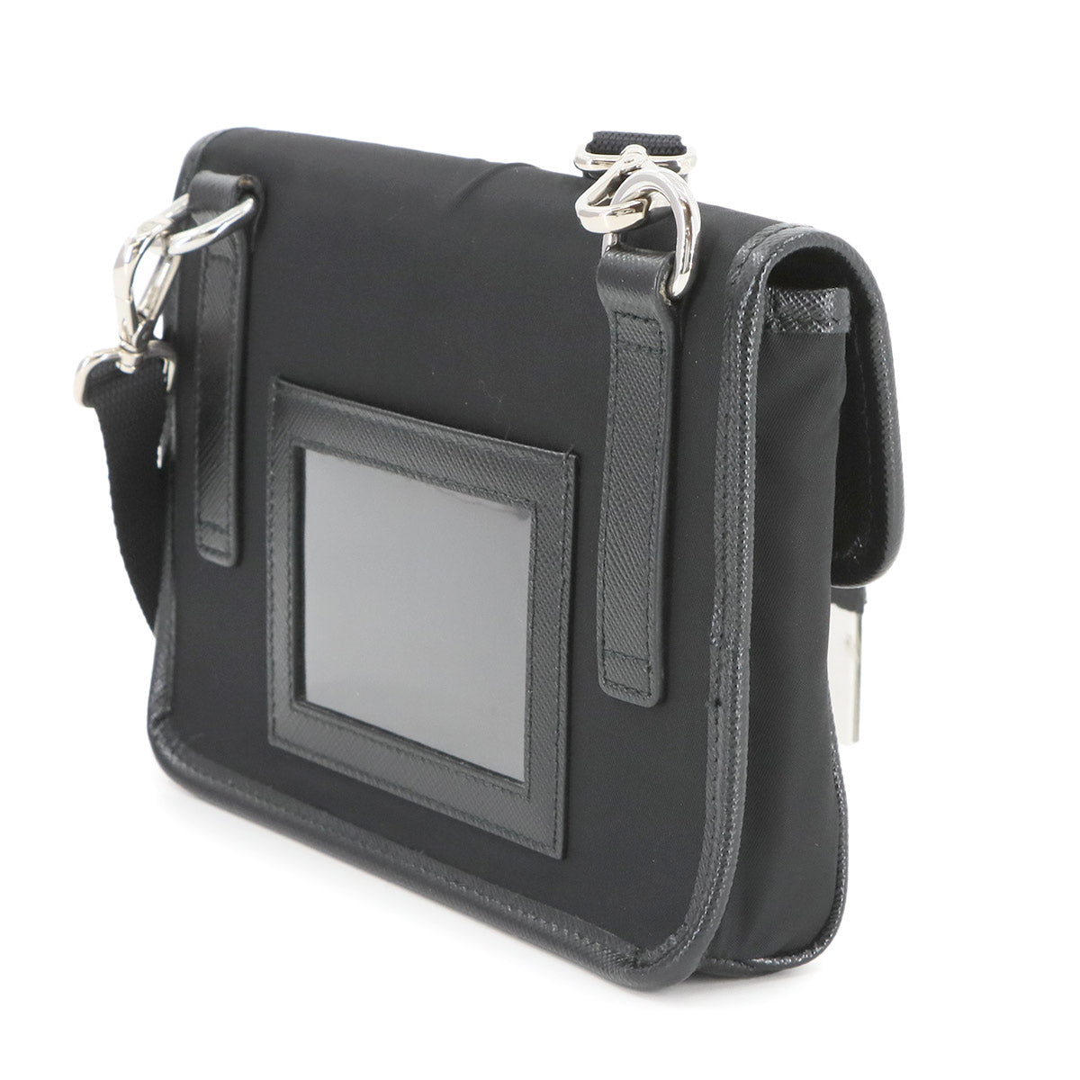 PRADA Shoulder Bag Nylon Saffiano Leather Black 2ZH108 Purse