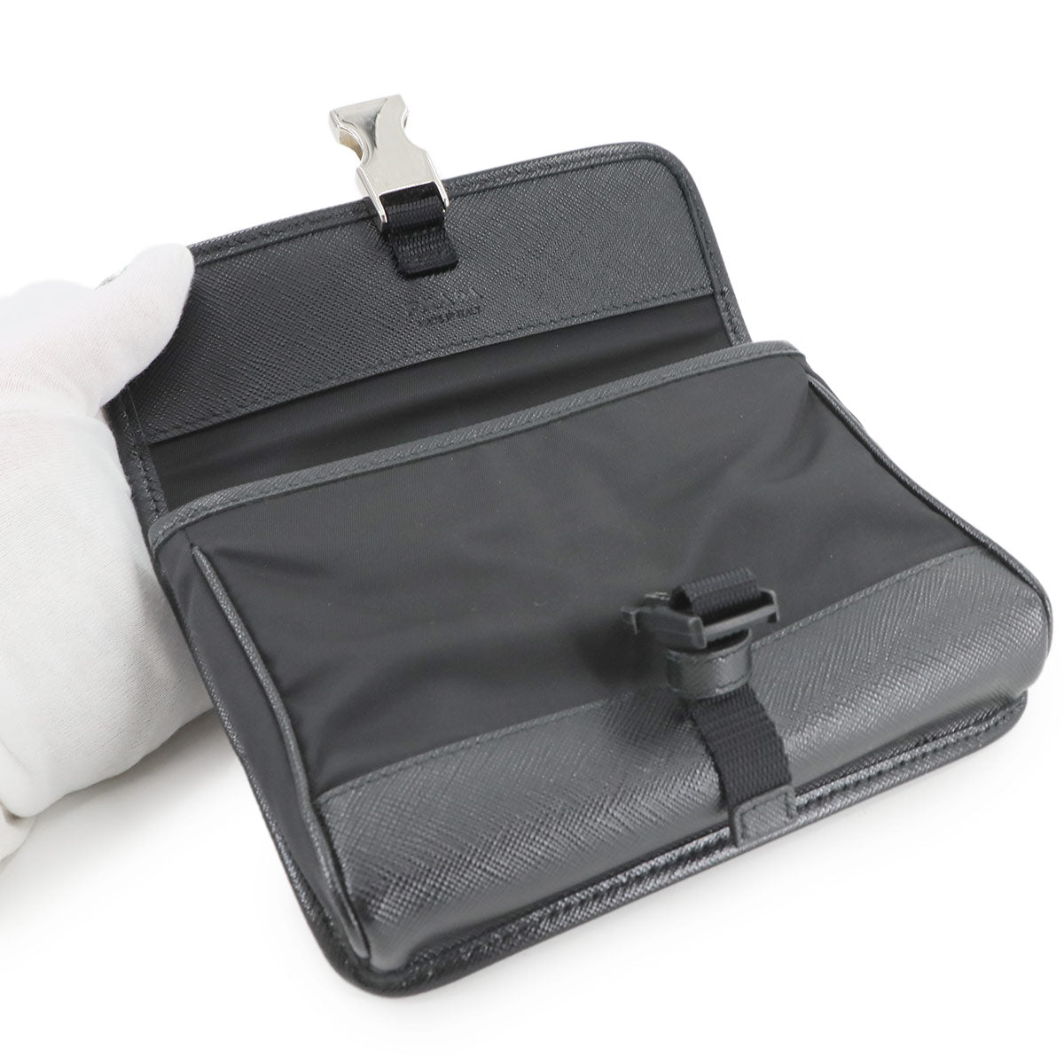 PRADA Shoulder Bag Nylon Saffiano Leather Black 2ZH108 Purse