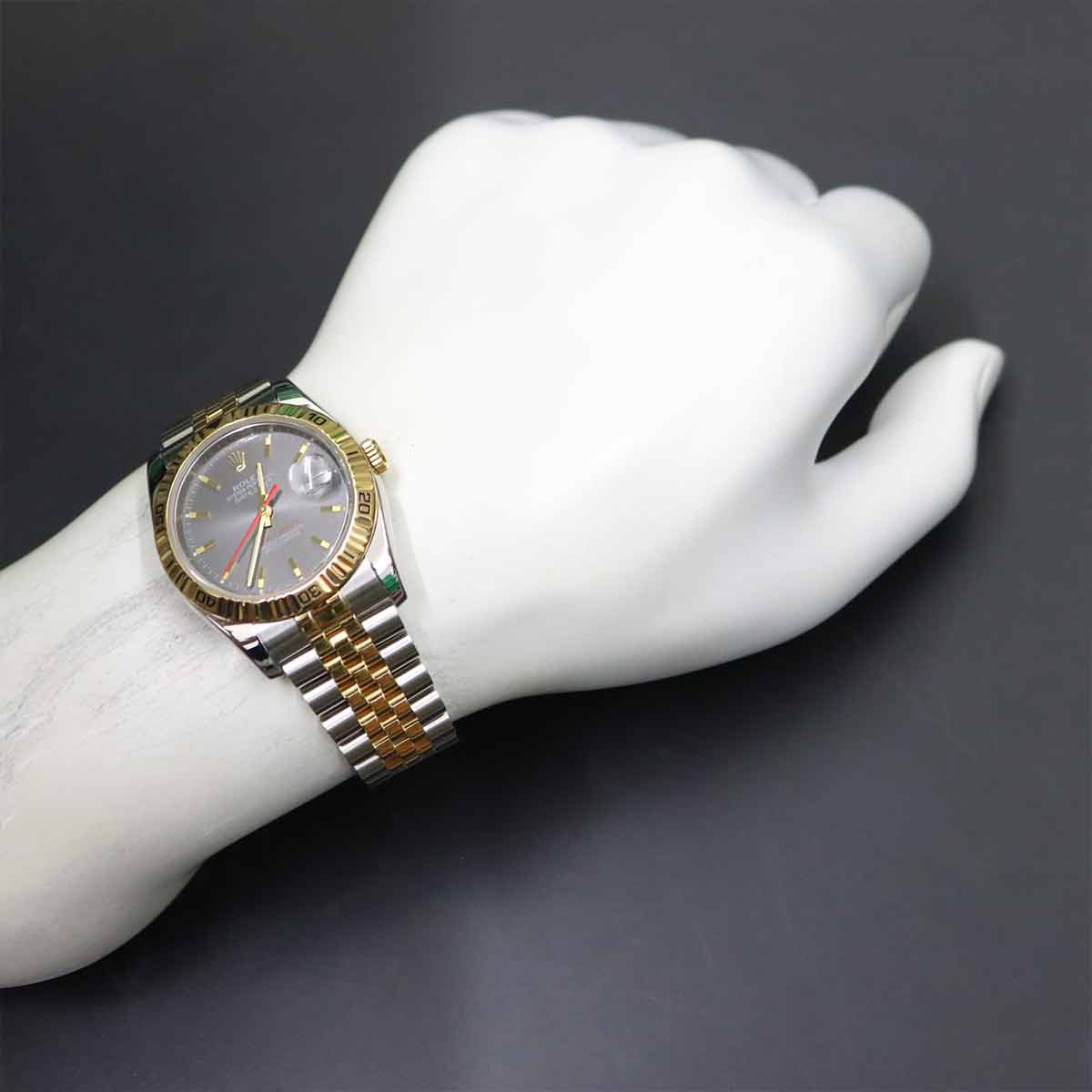 Datejust Turnograph 116263 Serial F 750 YG Gray Dial Mens