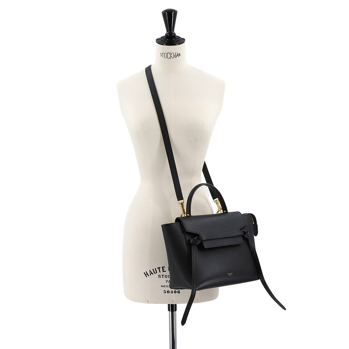 Belt Bag Micro 2way Hand Shoulder Bag Leather Black 189153