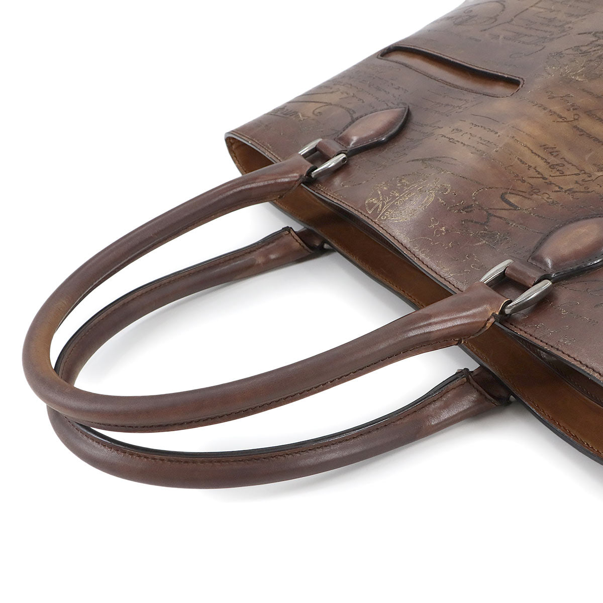 Calligraphy Toujours Tote Bag Venezia Leather Navy Purse