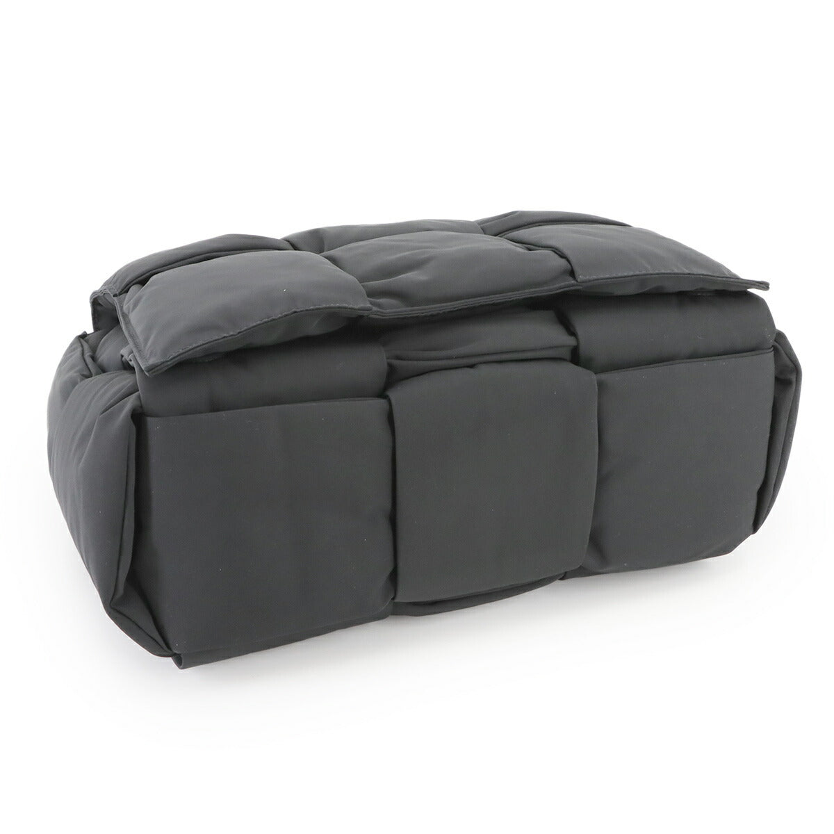 Intrecciato Padded Tech Cassette Shoulder Bag Black