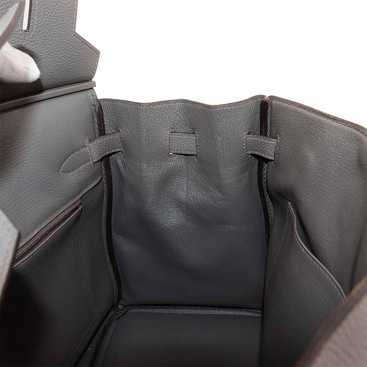 Birkin 35 Togo Etain Hand Bag Grey Purse