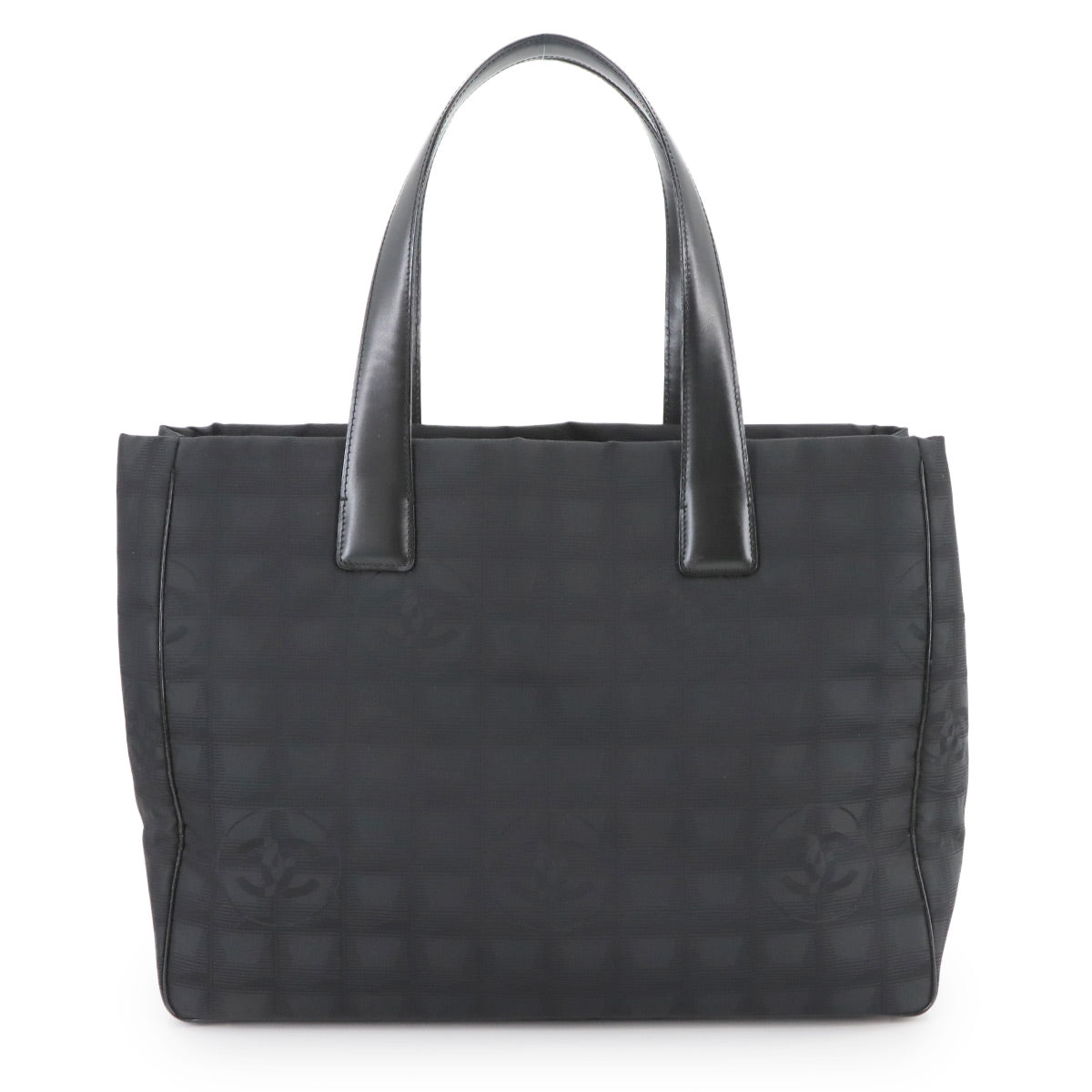 New Travel Line Tote MM Bag Nylon Jacquard Leather Black A15991