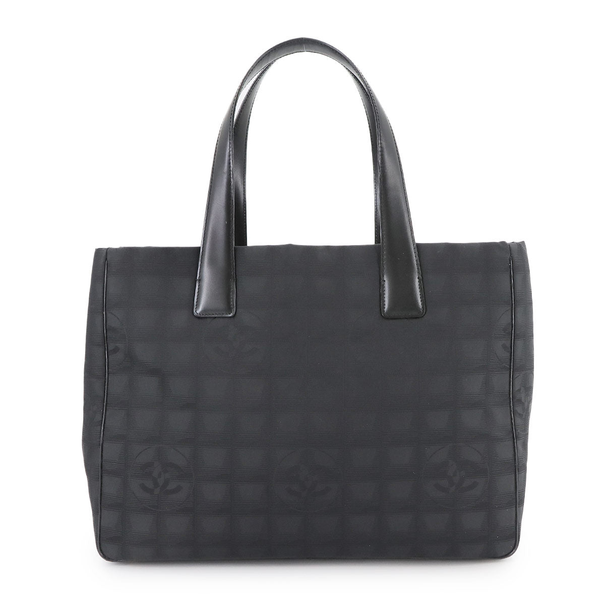 New Travel Line Tote MM Bag Nylon Jacquard Leather Black A15991