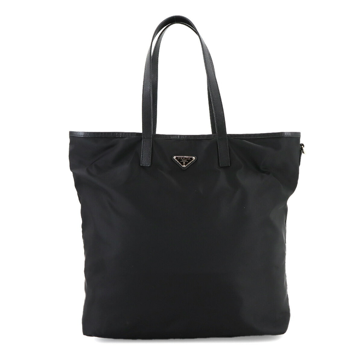 Robot Tote Bag Nylon Saffiano Leather Black Girl motif Purse