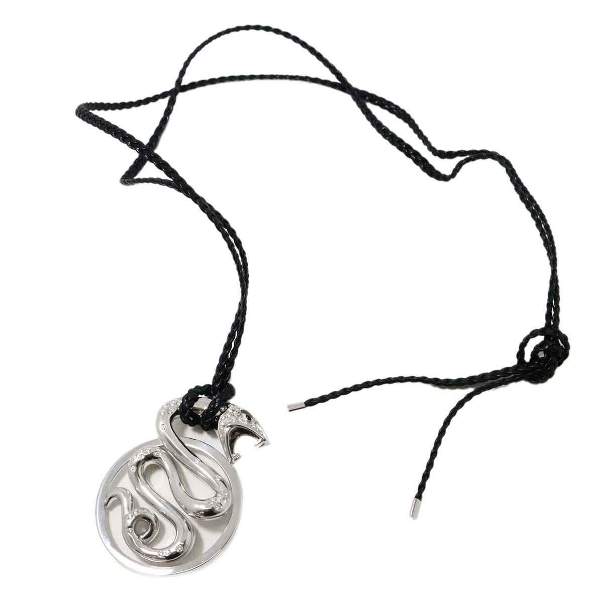 Diamond Onyx Necklace 18K WG 750
