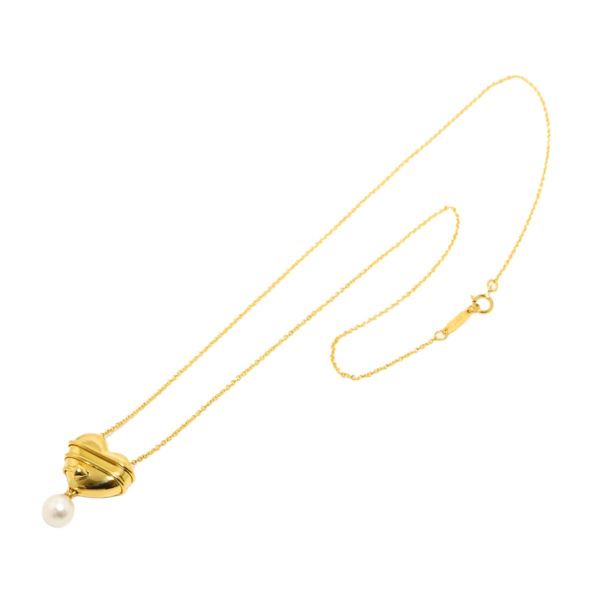 Heart and arrow Akoya Pearl 6.6mm Necklace 18K YG 750