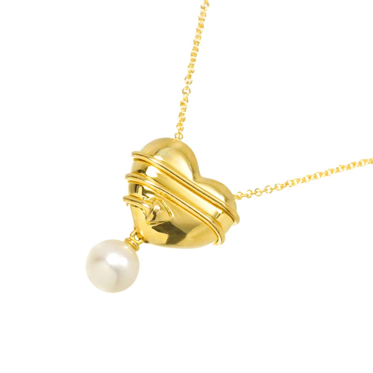 Heart and arrow Akoya Pearl 6.6mm Necklace 18K YG 750