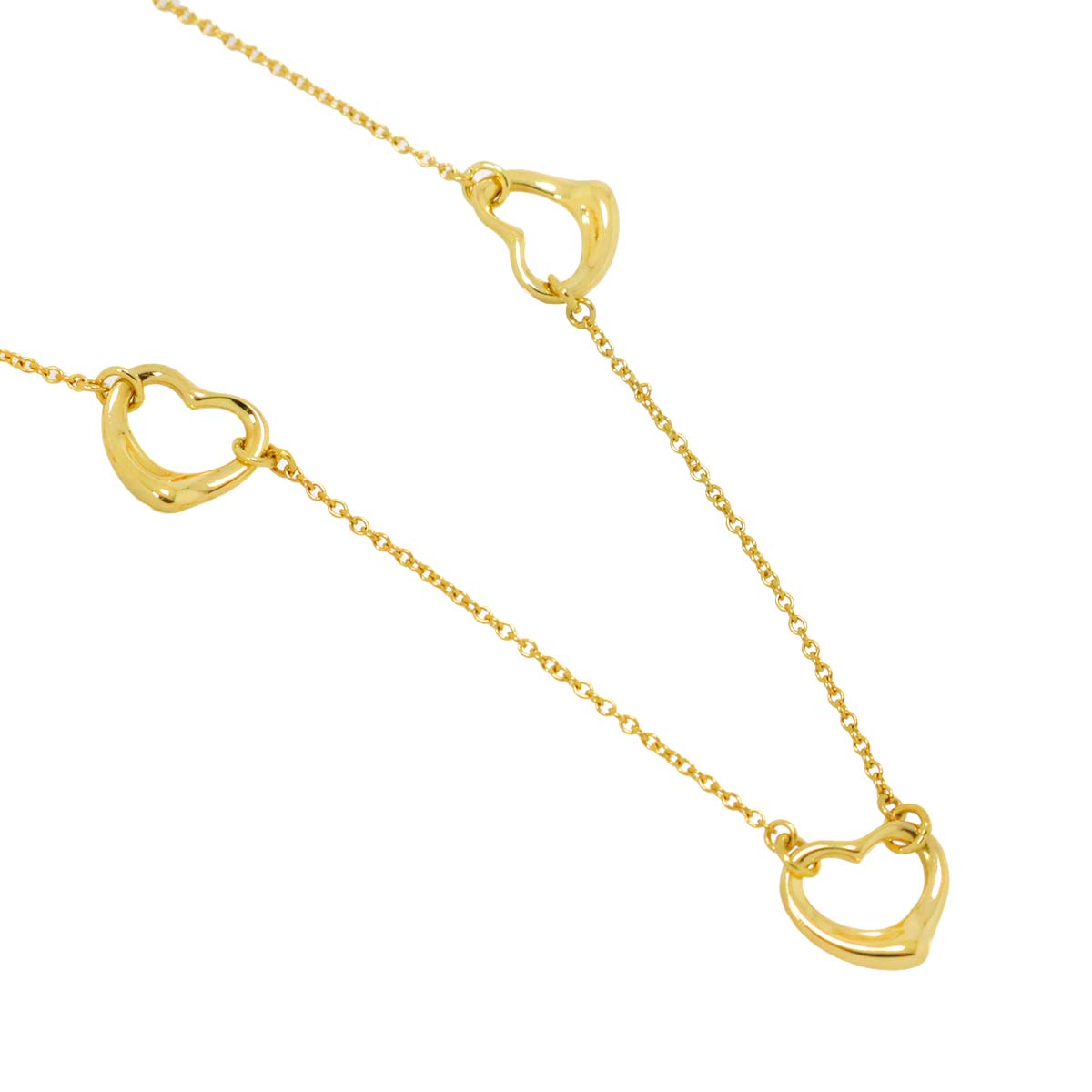 Open Heart 3P Necklace 18K Yellow Gold 750