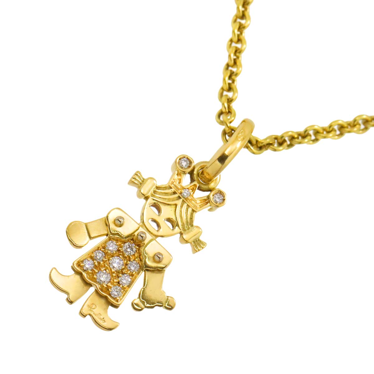 Queen Diamond Necklace 18K YG WG 750