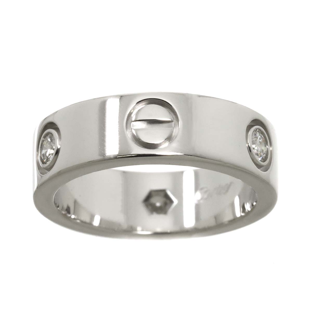 Love Ring Diamond 3P 18K White Gold 750 size49 4.5-4.75(US)