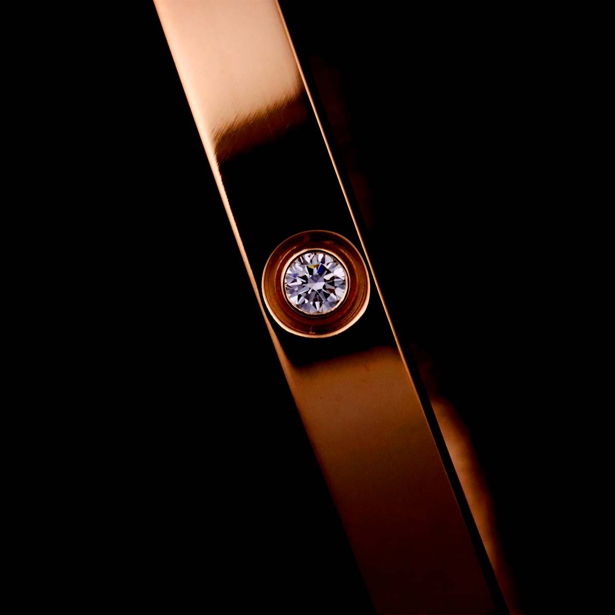 Love Bracelet SM Diamond 6P Bangle 18K Pink Gold 750 Size15