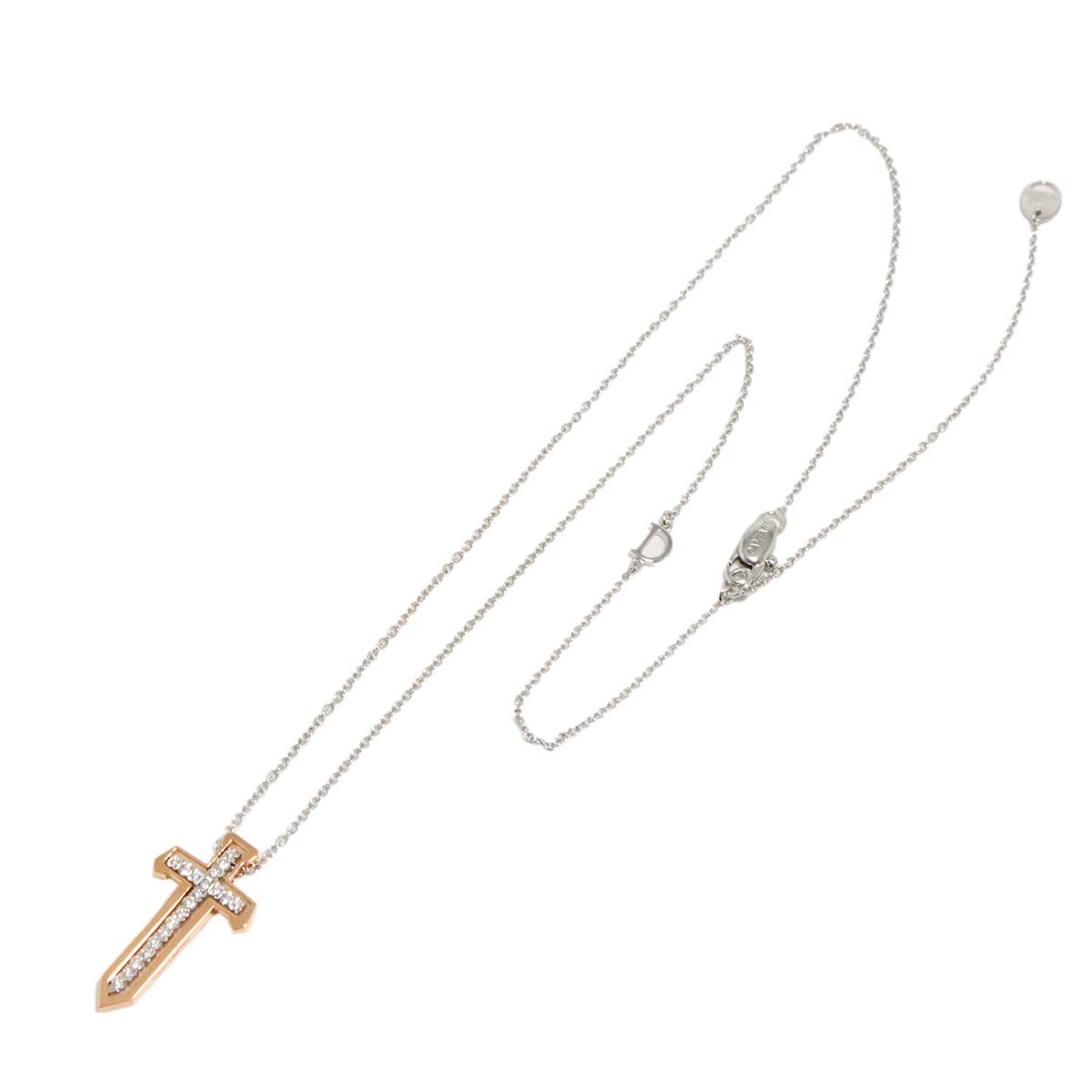 Diamond Necklace K18 WG PG 750