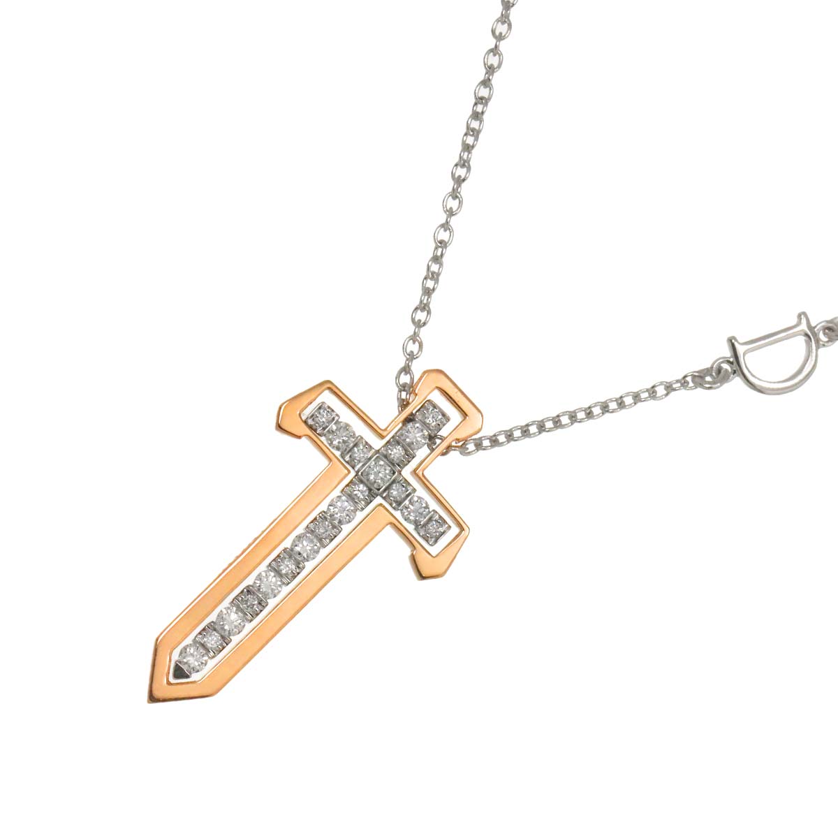 Diamond Necklace K18 WG PG 750
