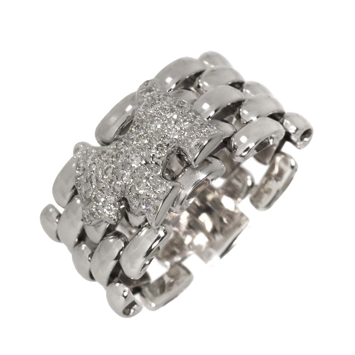 Diamond 0.37ct Ring 18K WG 750 Size5.25-5.5(US)