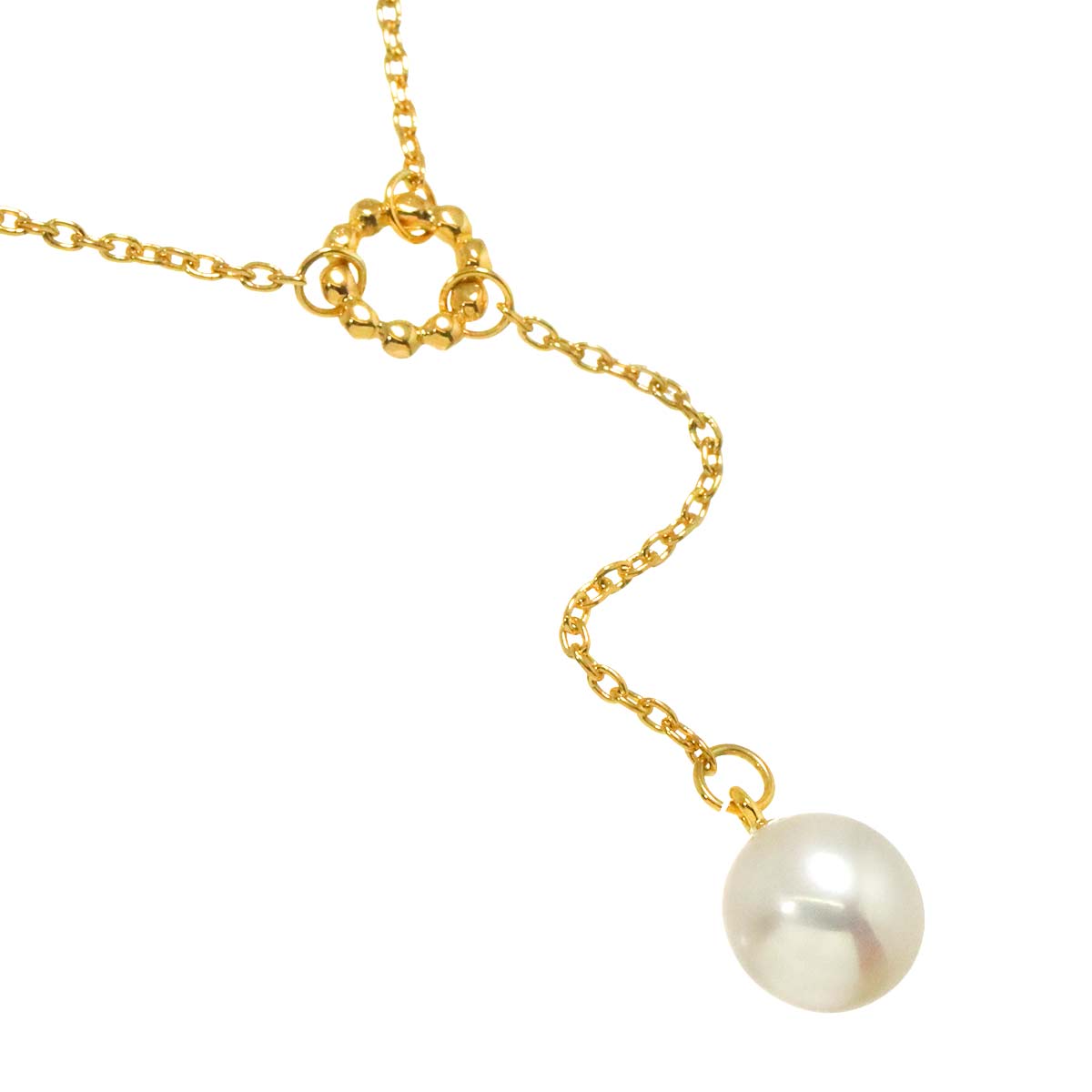 Freshwater cultured pearl necklace 18K YG 750