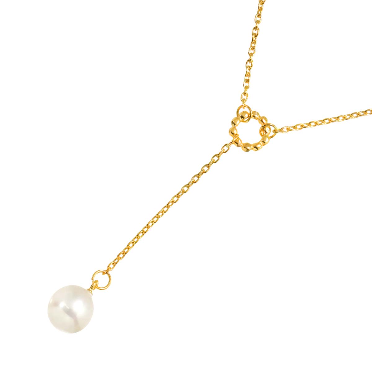 Freshwater cultured pearl necklace 18K YG 750