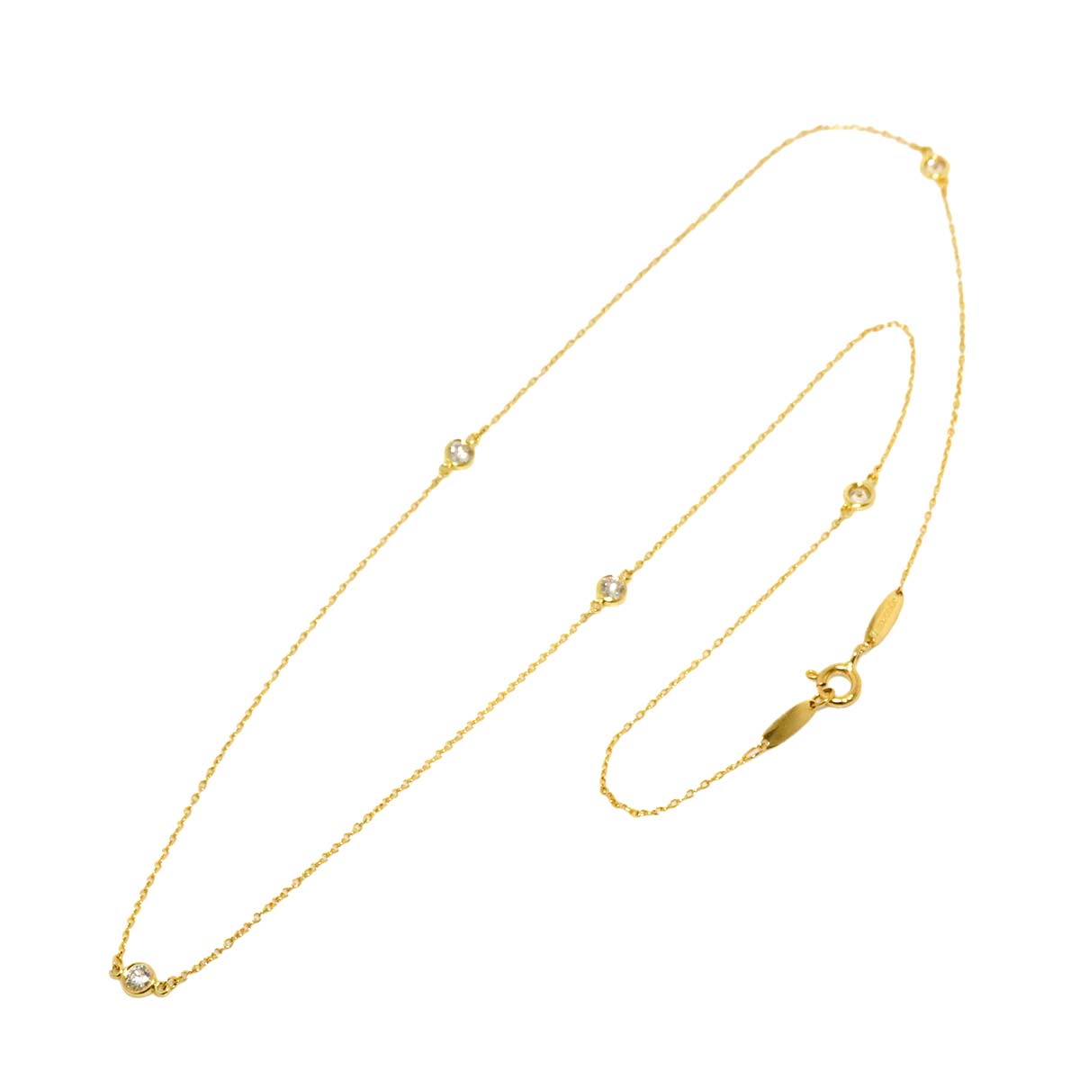 By The Yard Diamond 5P Necklace 18K YG 750