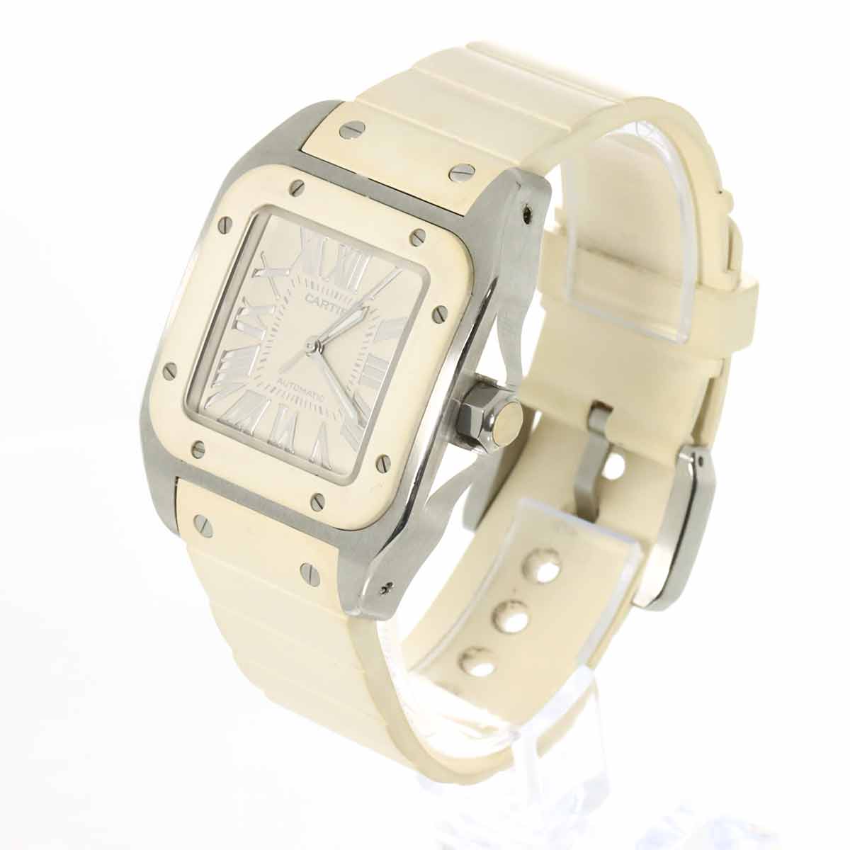 Santos 100MM W20122U2 Automatic White Dial Boys Watch