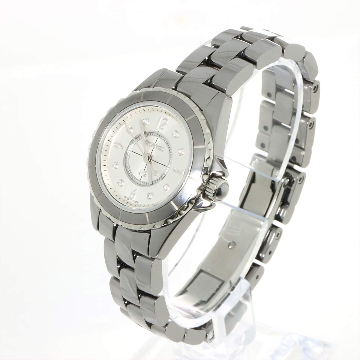 J12 Chromatic 29mm H3401 8P Diamond Quartz Silver Dial Ladies