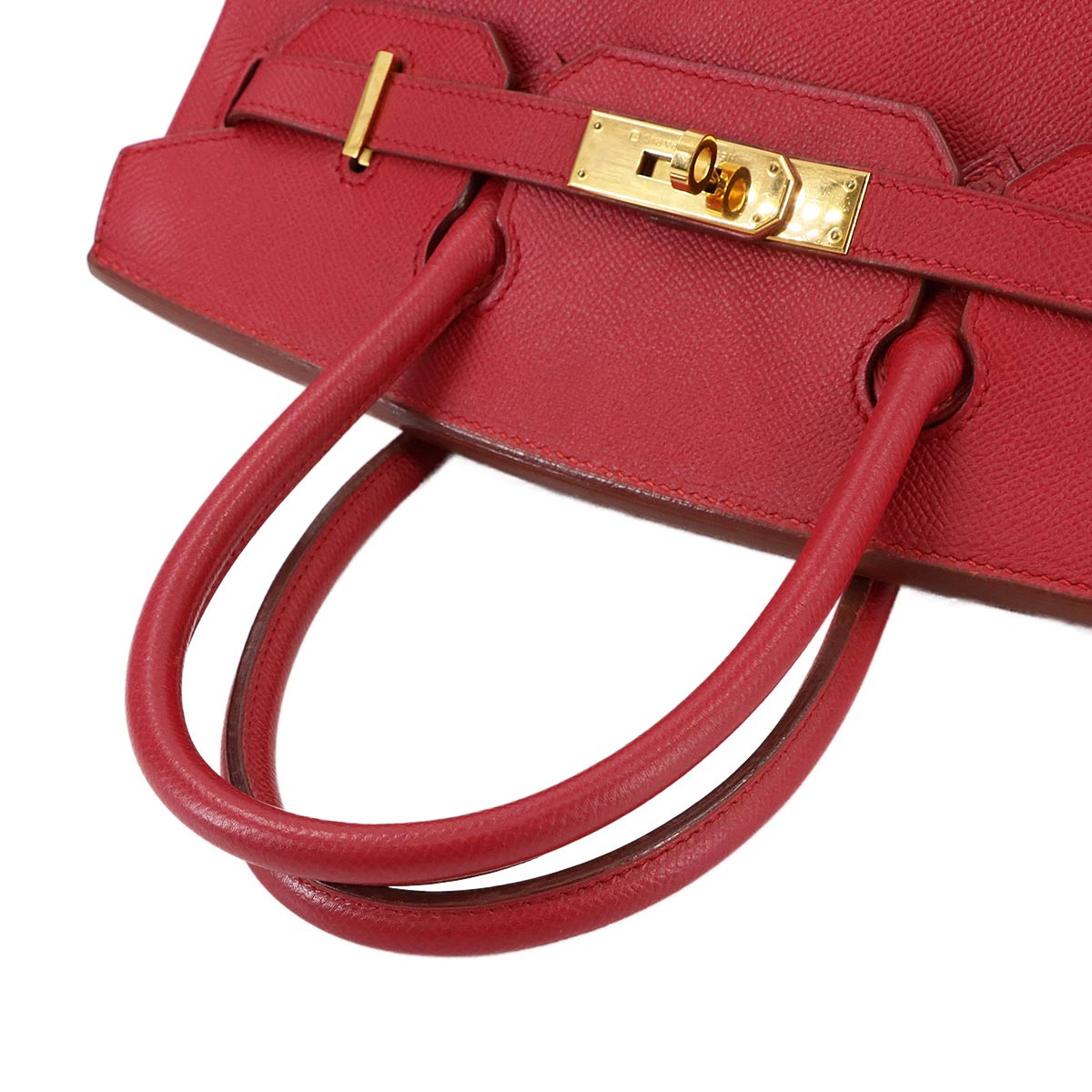 Birkin 30 Hand Bag Box Couchevel Epsom Rouge Vif Purse