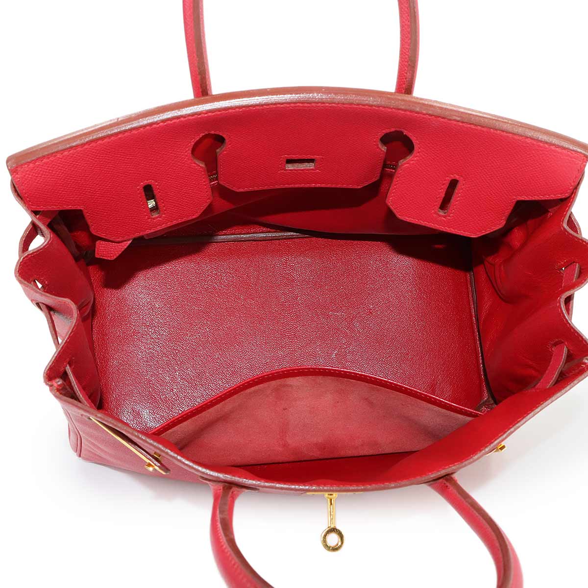 Birkin 30 Hand Bag Box Couchevel Epsom Rouge Vif Purse
