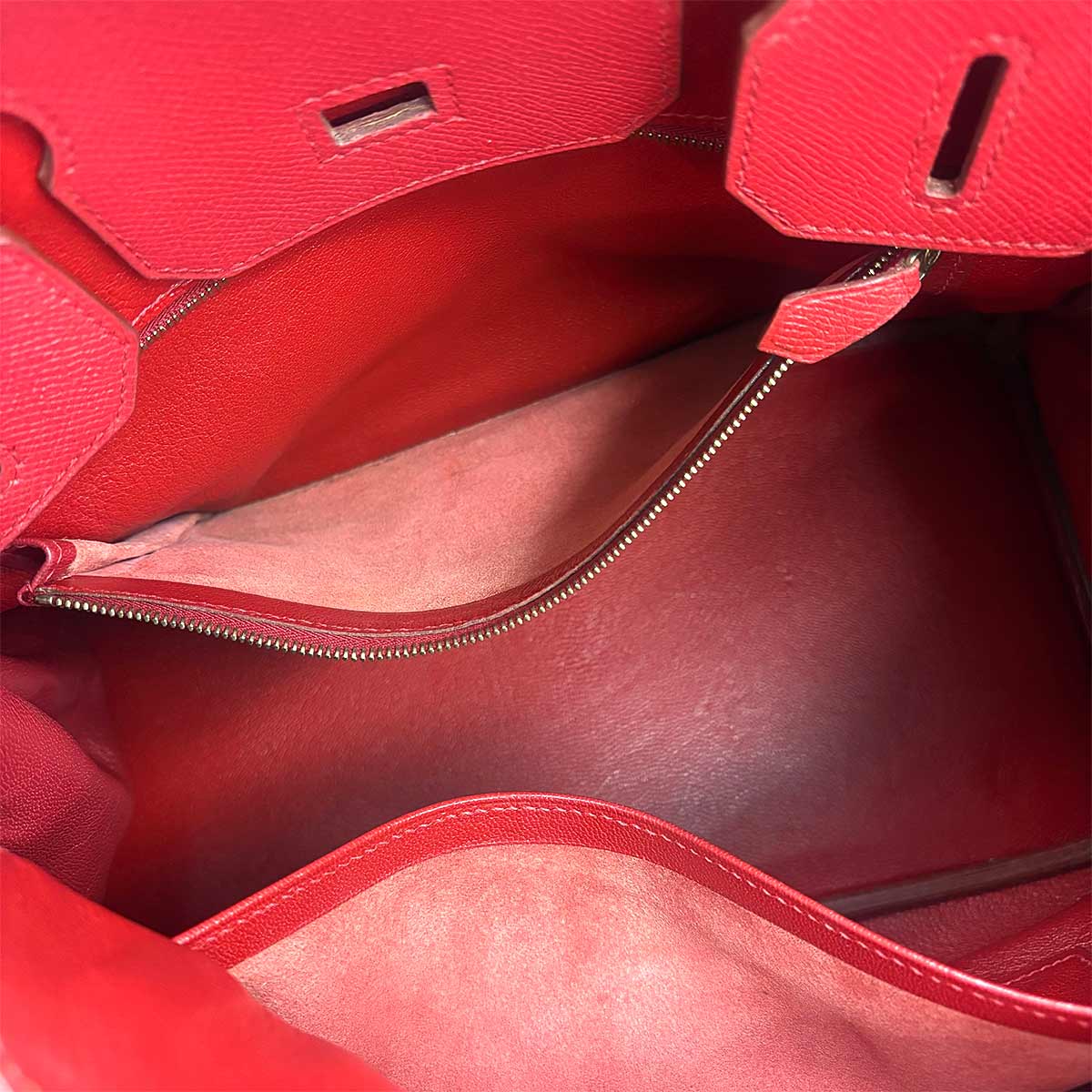 Birkin 30 Hand Bag Box Couchevel Epsom Rouge Vif Purse