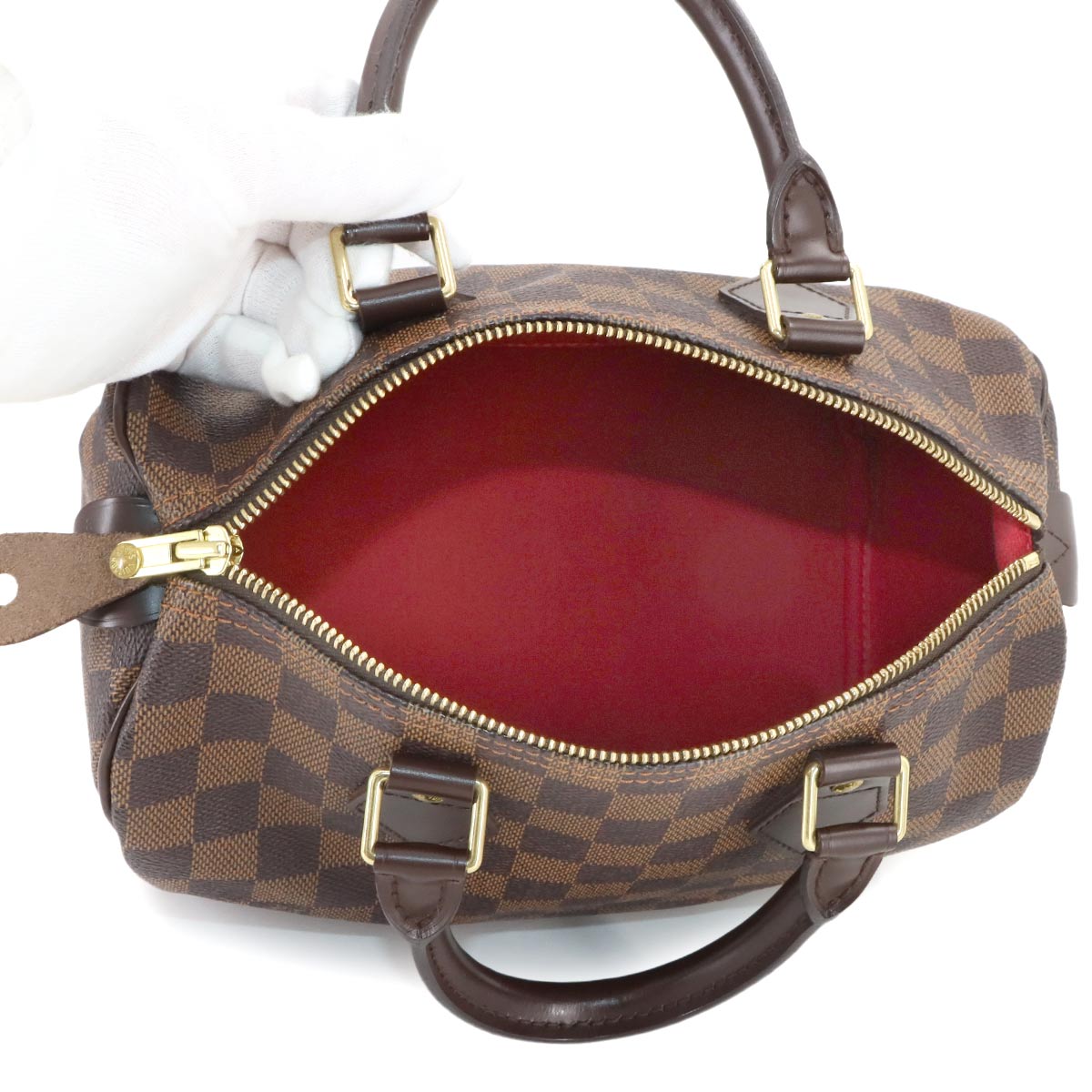 LOUIS VUITTON Damier Speedy 25 Hand Bag Ebene N41532 Purse