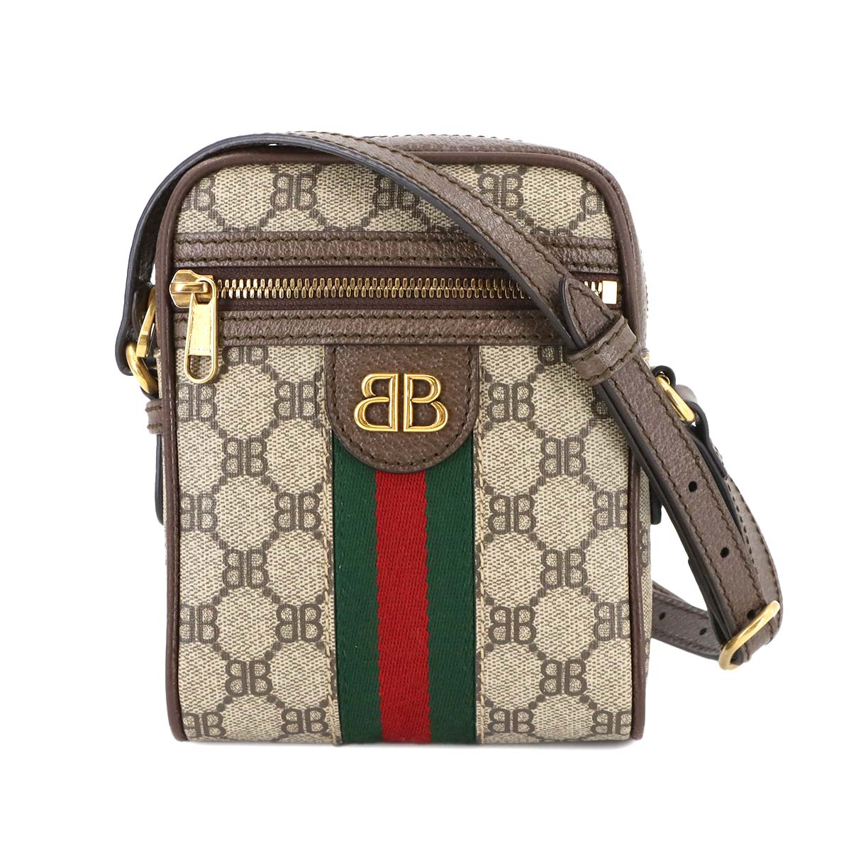 GUCCI Hacker Shoulder Bag PVC Leather Beige 680129
